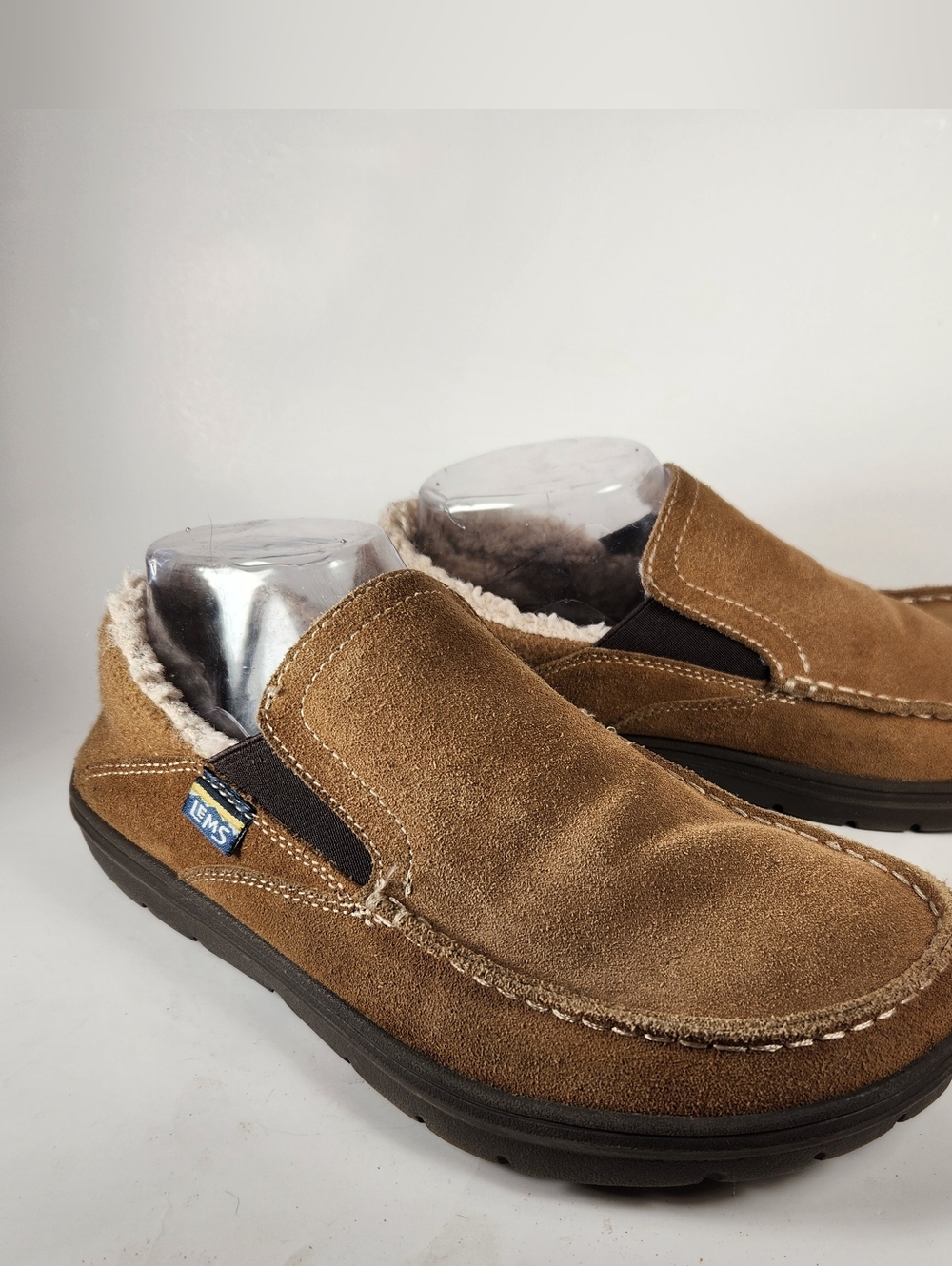 LEMS Drifter Fur Shoe Slip On Mens 7 Womens 8.5 Brown Cozy Cabin Slipper